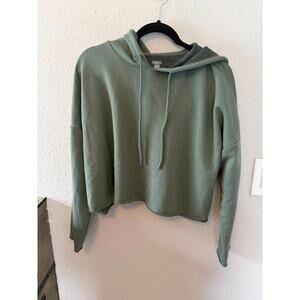 Aerie green cropped hoodie size L oversized